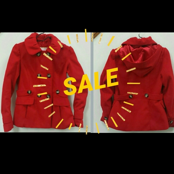 Pink Envelope Jackets & Blazers - hooded pea coat